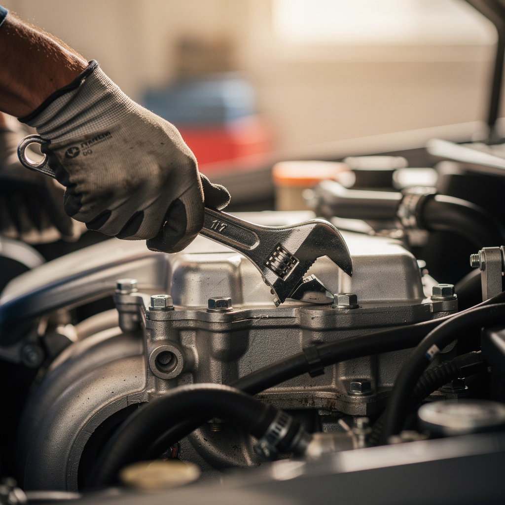 Bahena's Auto Service San Diego technician performing a detailed vehicle inspection and auto repair service